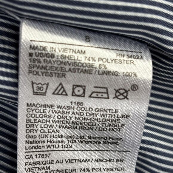 Gap Blazer Womens 8 Navy CL Academy Stretch Lined One Button Jacket Career - Picture 8 of 16